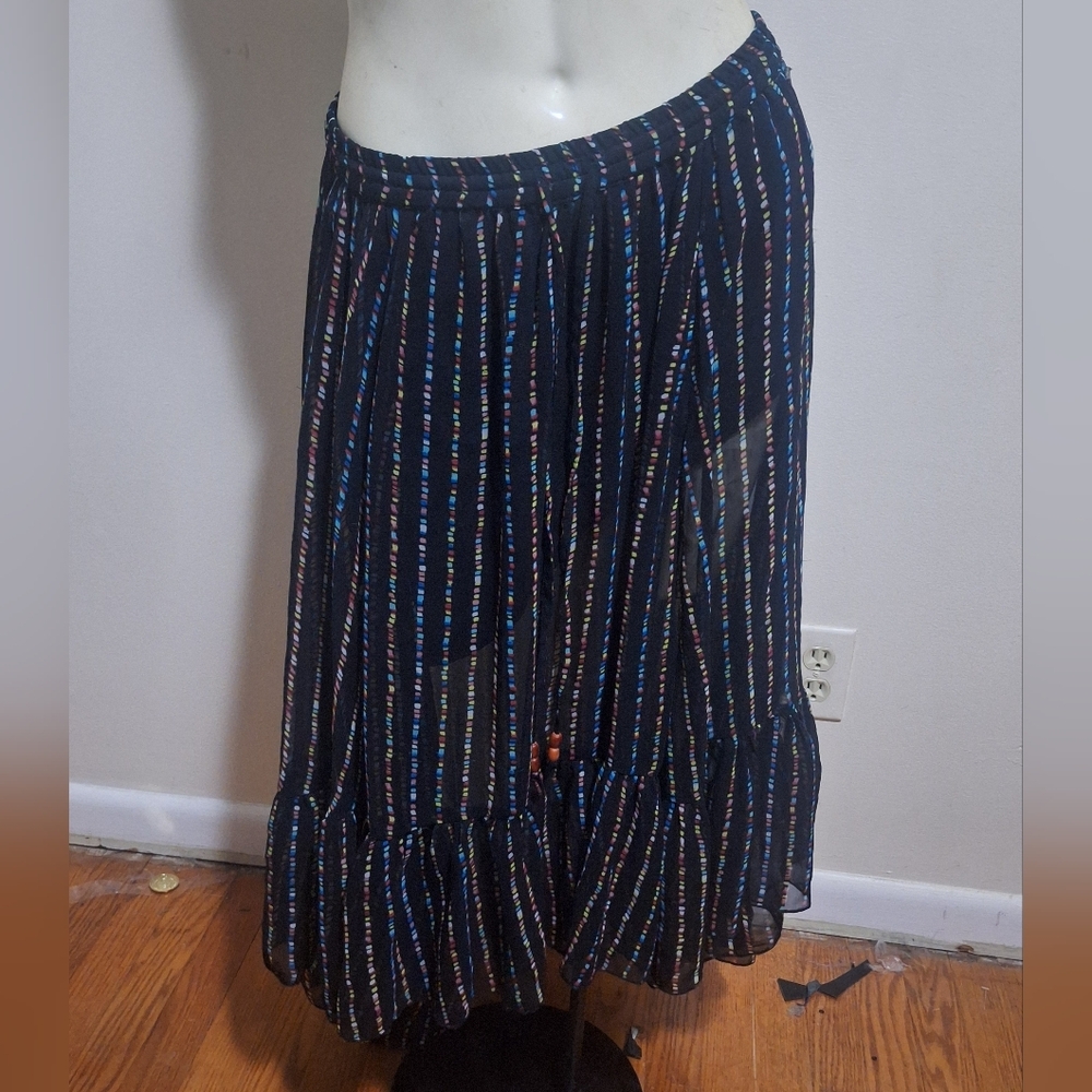 Roxy Black Skirt with Multicolor Stripes Size S